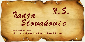 Nadja Slovaković vizit kartica
